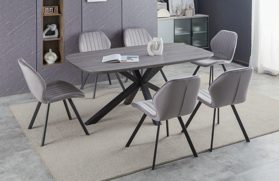 Rectangular 6 chair dining set