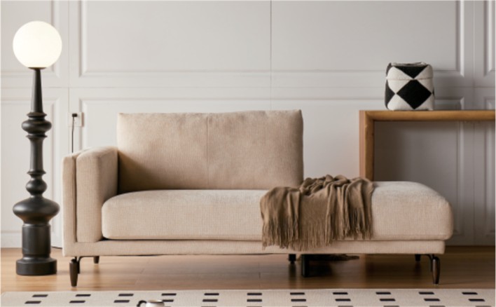 Sofa Bed with wood trim